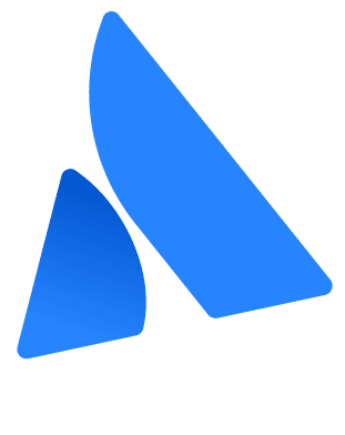 a blue triangle shaped logo