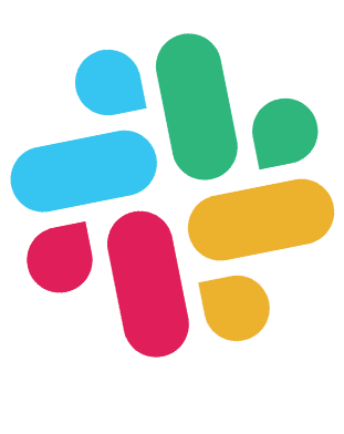 a colorful logo on a black background