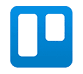 a blue and white logo