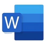 a blue square with a black letter