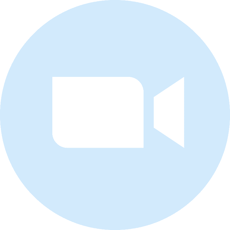 a blue circle with a camera